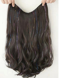 NATURAL BLACK HAIR EXTENSIONS WITH GLIT
