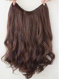 53CM LONG CHOCCO BROWN HAIR EXTENSIONS WITH GLIT