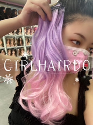 Purplish pink hair extensions