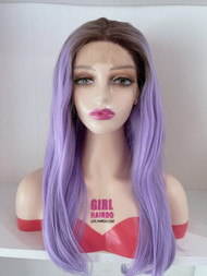 Free parting purple wig