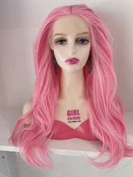 Baby pink free parting wig