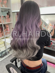 Skin wig purple silver