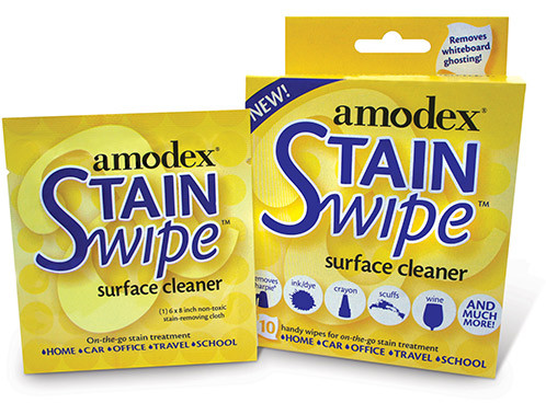 Amodex Ink and Stain Remover - Stain Swipes, Pkg of 10