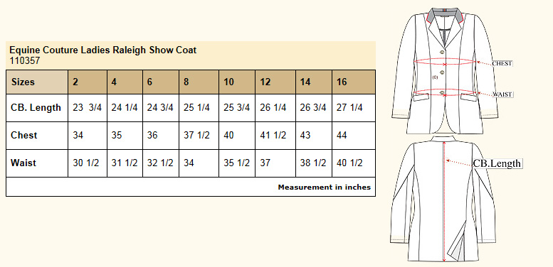 Couture Size Chart