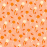 Peachy leaves brushed twill fabric
