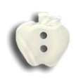 Mother of Pearl Shell button carved in an apple shape