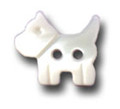 Hand carved mother of pearl dog button.