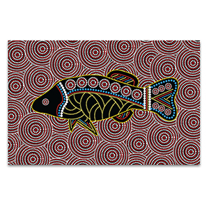 Aboriginal Drawings of Animals Fish For Print