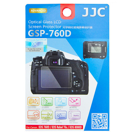 JJC Ultra-Thin Optical Glass LCD Screen Protector GSP-760D for Canon 760D, Rebel T6s, 8000D (Adhesive)