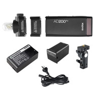 Godox AD200Pro 200Ws Witstro TTL Pocket Flash Kit (5600K , 2.4G wireless X system, Bare Bulb & Speedlite) 