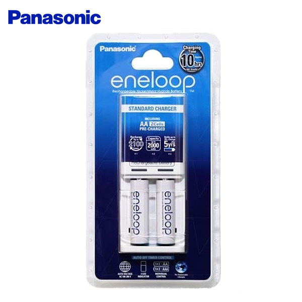 Panasonic Eneloop Standard Battery Charger With 2 X Aa Batteries Aa Aaa