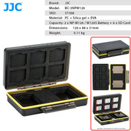 JJC BC-3NPW126 Multi-Function Battery Case for 2 x Fujifilm NP-W126 , W126S Battery + 6 x SD Card 