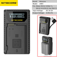 Nitecore UNK1 USB Dual-slot Battery Charger for Nikon EN-EL15(Slot 1), EN-EL14 & EN-EL14a (Slot 2)