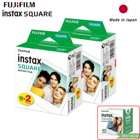 Fujifilm Instax SQUARE Instant Film (40 Sheets , White) 87304 - Made in Japan 