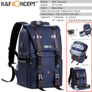 K&F Concept KF13.087 Multifunctional DSLR Camera Travel Backpack (Navy Blue, Large)