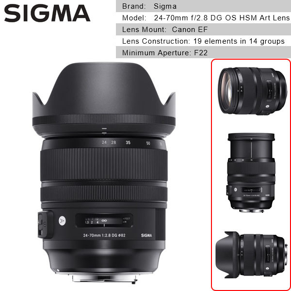 Sigma 24 70mm F 2 8 Dg Os Hsm Art Lens For Canon Ef Camera