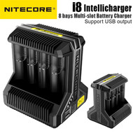 Nitecore i8 Multi-slot Intellicharger Battery Charger for AA , AAA, 18650 ,26500 (8 battery slots , USB output) 