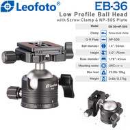 Leofoto EB-36 Low Profile Ball Head with Screw Clamp & NP-50S Plate (Max Load 10kg, Height 75mm)