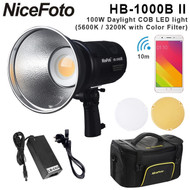 Nicefoto HB-1000B II 100W Daylight COB LED light (5600K /3200K with Color filter, Built-in battery) 