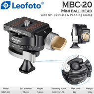 Leofoto MSC-20 Mini Ball Head with NP-30 Plate & Panning Clamp (Max Load 8kg , 360° Panorama)