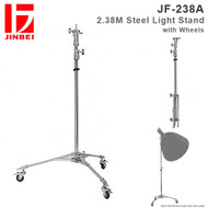Jinbei JF-238A 2.38m Studio Steel Light Stand with Wheels (Max Load 15 kg , 2 section , Dolly)