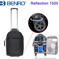 Benro Reflection 1500 Camera Trolley Case (Black , 380 x 270 x 560 mm , Up to 13" Laptop, 360° Rotation Wheels)