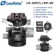 Leofoto LH-40PCL+NP-60 Low Profile Ball Head with Panning Clamp & NP-60 Plate (Max Load 20kg , Height 95mm , 360° Panorama)