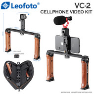 Leofoto VC-2 Cellphone Video  Gimbal Dual Rosewood Handheld for Smartphone / LED / Mic