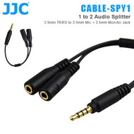 JJC CABLE-SPY1 1 to 2 Audio Splitter (3.5mm TRRS to 3.5mm Mic + 3.5mm Monitor Jack)