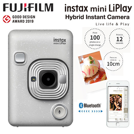 Fujifilm Instax Mini LiPlay Instant Camera (Stone White) 87099
