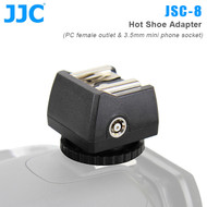 JJC JSC-8 Hot Shoe Adapter with Female PC Outlet & 3.5mm Mini Phone socket for Speedlight 