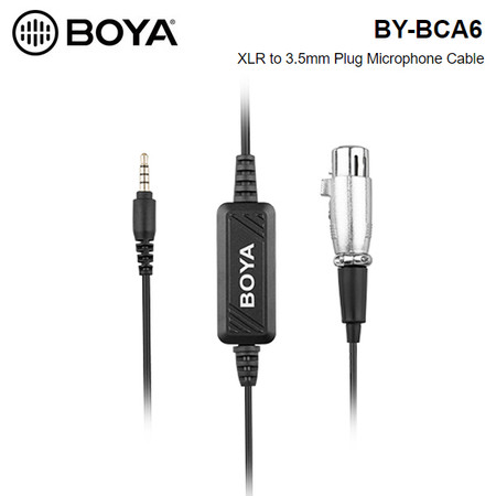 BOYA BY-BCA6 XLR Female to 3.5mm TRRS Male Adapter Cable (6m) 