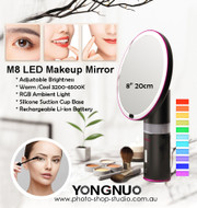 Yongnuo M8  8" Desktop LED Light Make up Mirror with RGB column ( 3200K-6500K)