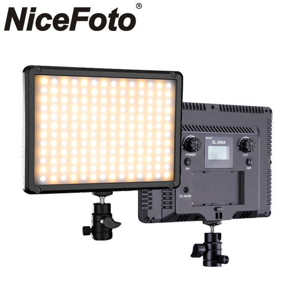 TRUE parade Continental Nicefoto SL-200A On-camera Video LED Light (3200K-6500K) with Battery &  Charger