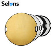 Selens 5 in 1 Round Collapsible Reflector 110cm with Handle Grips
