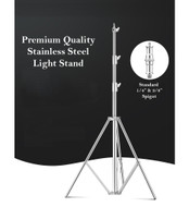 Fotolux QiH-J388SS 4m Stainless Steel Light Stand for Background Support (Heavy Duty 4 Sections)