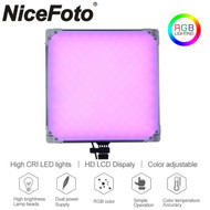 Nicefoto TC-668 40W Pro RGB LED Panel Video Light (3200K-6500K) with AC Power Adapter