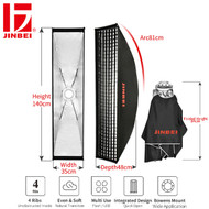 Jinbei KE 35 x 140 cm Quick Open Umbrella Strip Softbox with Grid