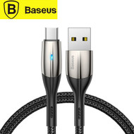 Baseus CATSP-B01 Horizontal USB to Type-C Cable 1M (Black) with indicator lamp