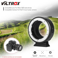 Viltrox NF-FX1 Manual Focus Lens Adapter for Nikon G&D Lens to Fuji X-mount Camera