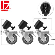 Jinbei JB11-036A 75mm 3-in-1 Light Stand Roller Wheels Caster Set ( Fits Max. Ø25mm legs)