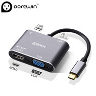 Dorewin DW-TY04 USB Type-C Male to HDMI / VGA / PD / USB Adapter