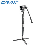 Cavix MPD-325C+VH-01 Carbon Fiber Video 5-section Monopod with Video Head (Max Load 10kg ,Twist Lock)