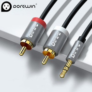 Dorewin 1 to 2 Audio Splitter 1.5m ( 3.5mm TRS Male to 2 x RCA Male)