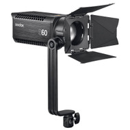 Godox S60 60W LED Focusing Light with Barn Door (5600K , AC / V-mount Battery , Adjustable Beam Angle 6° to 55°)