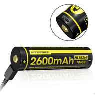 Nitecore NL1826R 2600mAh 3.7V 18650 Micro-USB Rechargeable Li-ion Battery