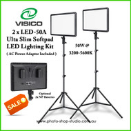 Visico LED-50A 2x 50W Soft Pad Video LED Lighting Kit