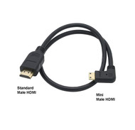 Fotolux  Mini Male HDMI ( 90 degree ) to Type A Male HDMI Cable ( 0.65m ) HD 4K