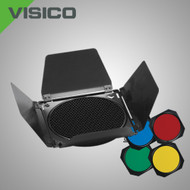 Visico Barndoor BD-200  with Honeycomb and Colour Gels Kit