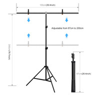 Fotolux 100 x 200cm T-Back Background Support Stand 